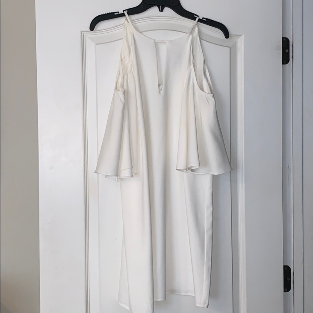 Off white dress with shoulder cutouts